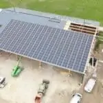 Hangar agricole vue du drone dans le Doubts