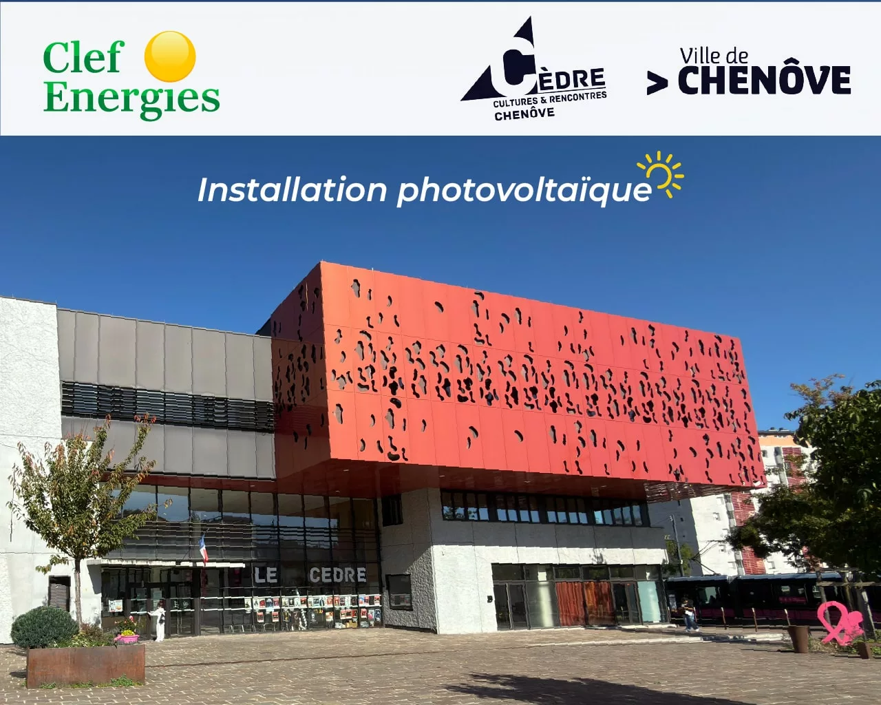 Le Cèdre (Chenôve) passe au solaire : Clef Énergies a installé 36 kWc (72 modules) en autoconsommation avec revente du surplus