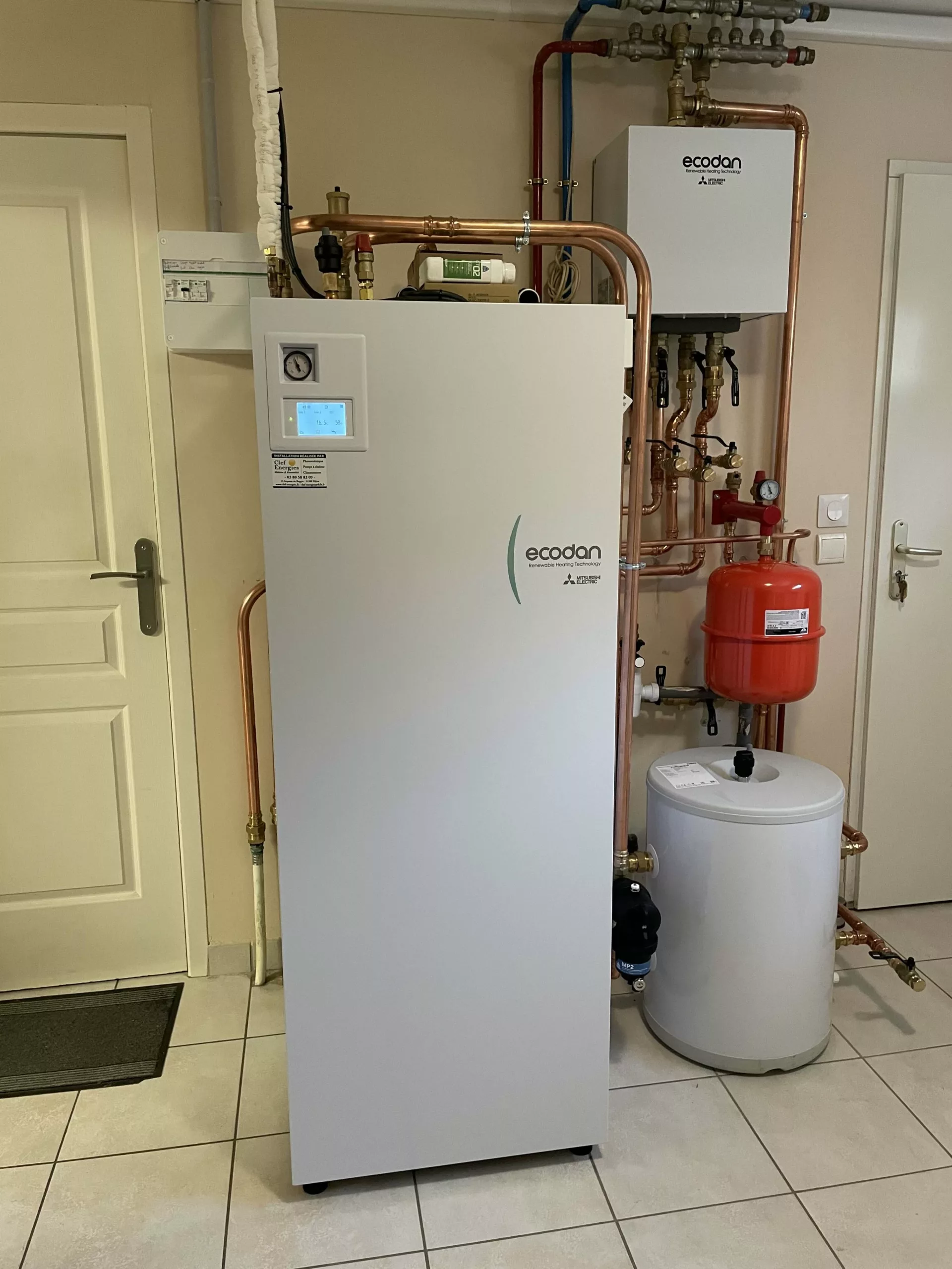 Pompe à chaleur Air Eau Mitsubishi installé à Quetigny par les équipe Clef Energies